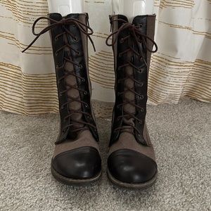 LAST DAY! Brown Military Combat Moto Boots Booties